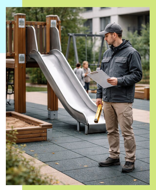 Сертификация детских площадок в Юбилейном от 25758 р. | Алешин-Юбл