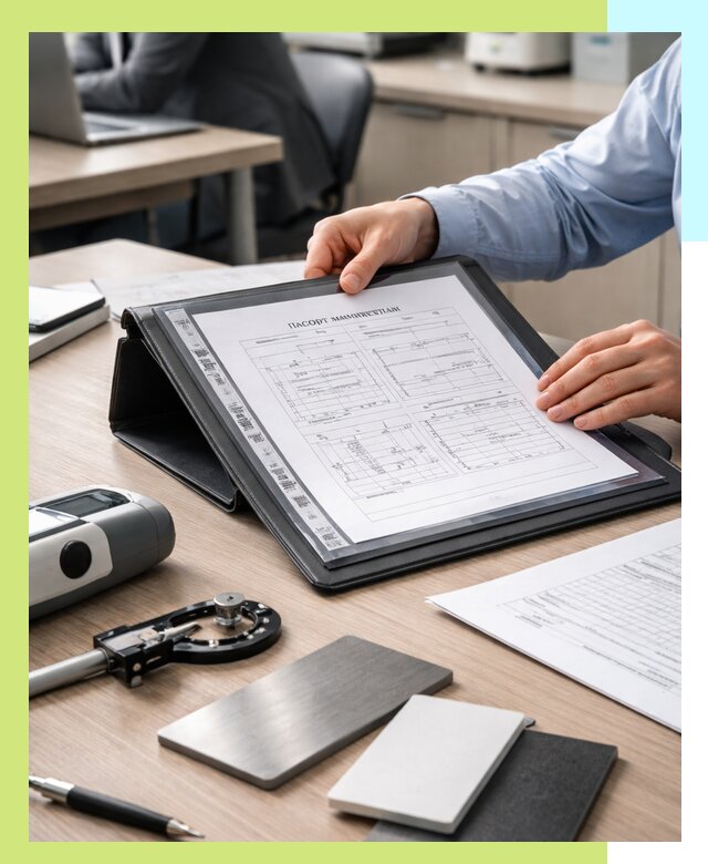 Оформление паспорта материала для продукции в Юбилейном