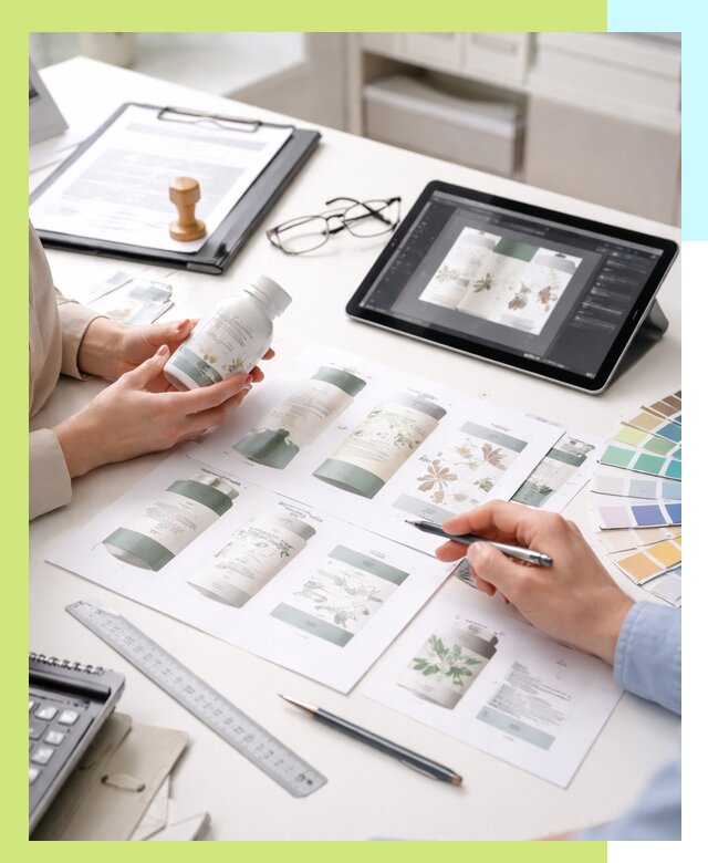 Профессиональная разработка дизайна и текста этикетки продукции в Юбилейном