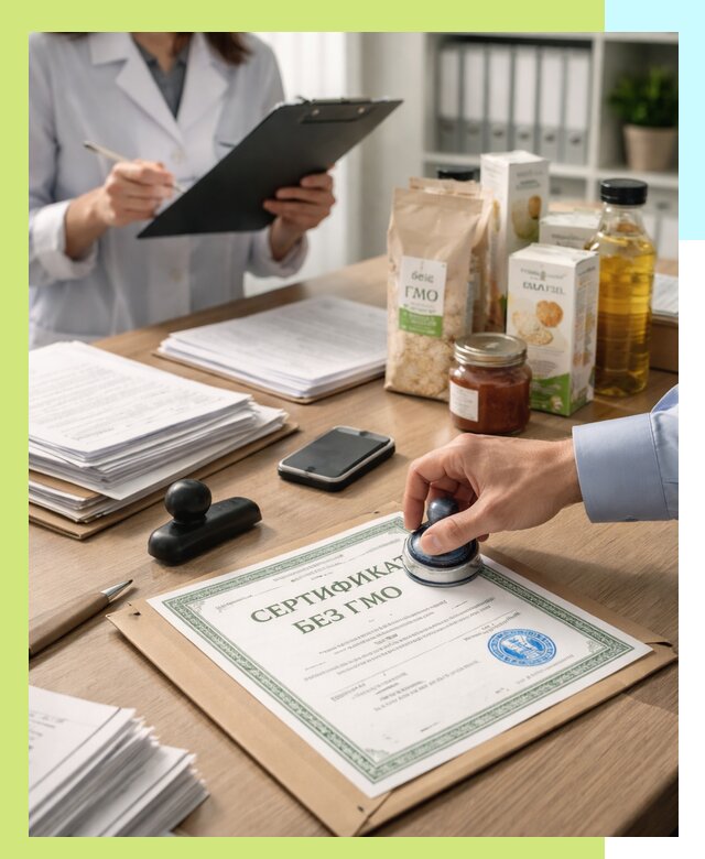 Получение сертификата Без ГМО для продукции в Юбилейном